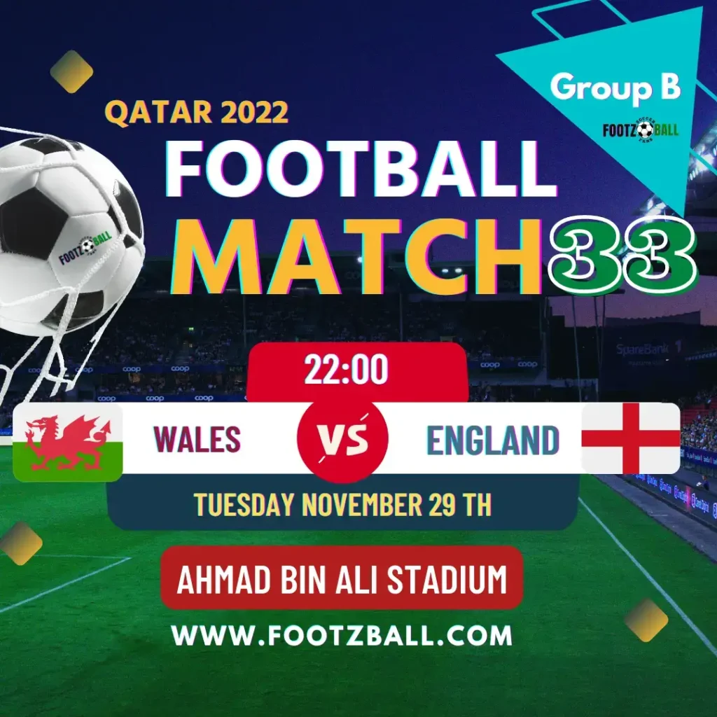 World Cup 2022 Schedule Group B Match 33 Wales Vs England www.footzball.com