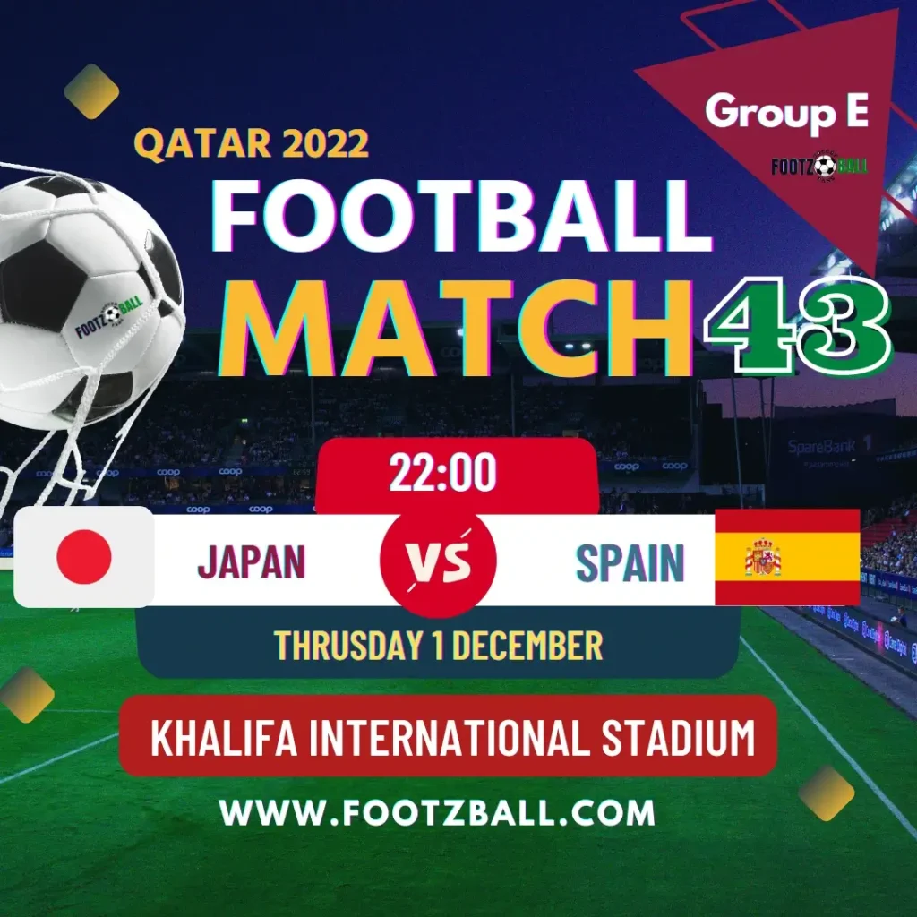 World Cup 2022 Schedule Group E Match 43 Japan v/s Spain www.footzball.com