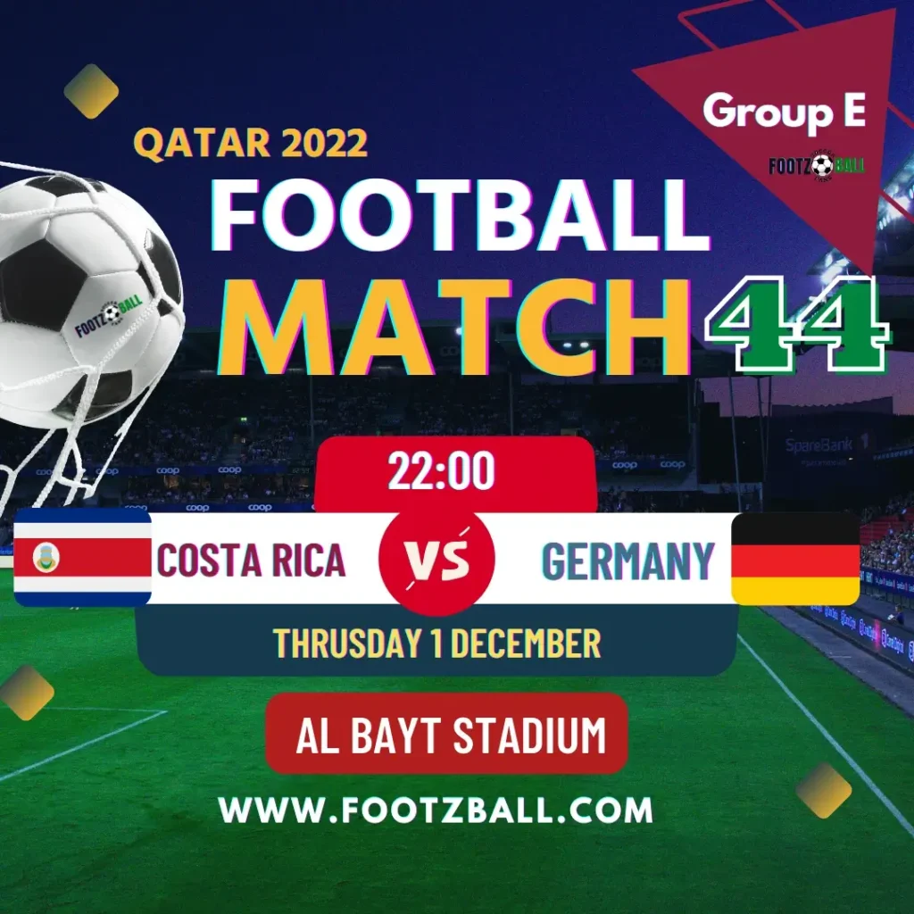 World Cup 2022 Schedule Group E Match 44 Costa Rica Vs Germany www.footzball.com