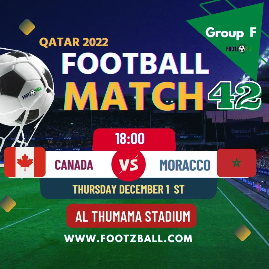 World Cup 2022 Schedule Group F Match 42 Canada vs Morocco www.footzball.com